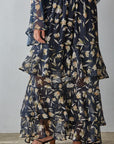 Navy Multi Aether Bloom Maxi Skirt