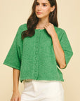 Green Cropped Sweater