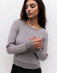 Heather Grey & Ivory Evie Sweater Top