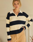 Cream & Navy Jamie Top