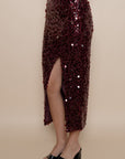 Burgundy Sequin Perrie Skirt