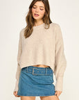 Beige Melange Ribbed Sweater