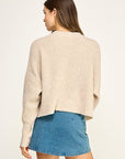 Beige Melange Ribbed Sweater