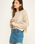 Beige Melange Ribbed Sweater