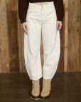 Ecru Wide Leg Pants