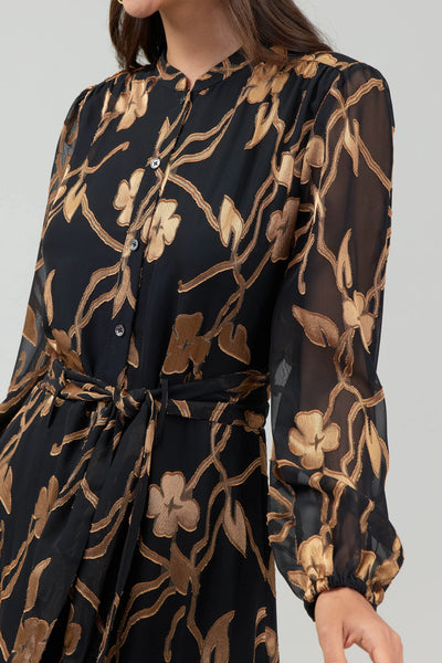 Black & Gold Floral Dress