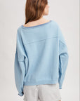 Blue & Navy Annabeth Boat Neck Sweater