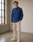 Midnight Navy Joel Plaid Leeward LS Dress Shirt