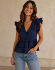 Navy Julie Top