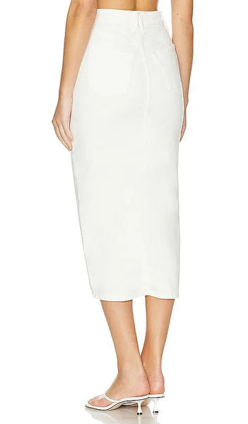 Cloud Slit Front Midi Skirt