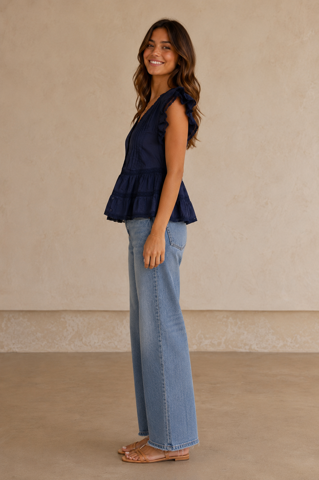 Navy Julie Top