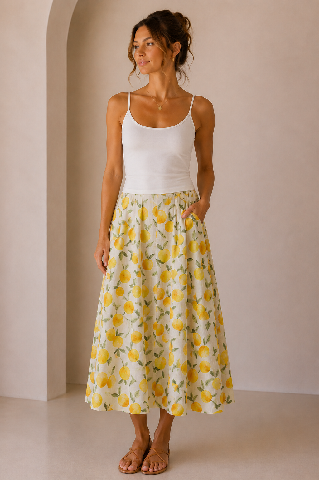 Lemon Print Myria Skirt