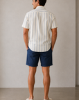 Natural & Navy Stripe Classic Stretch Selvage Shirt
