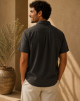 Black Sueded Costa Resort Shirt