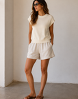 Ivory Lisa Crew Neck Top - 2107ETC