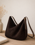 Chocolate Knit Slouch Hobo Bag