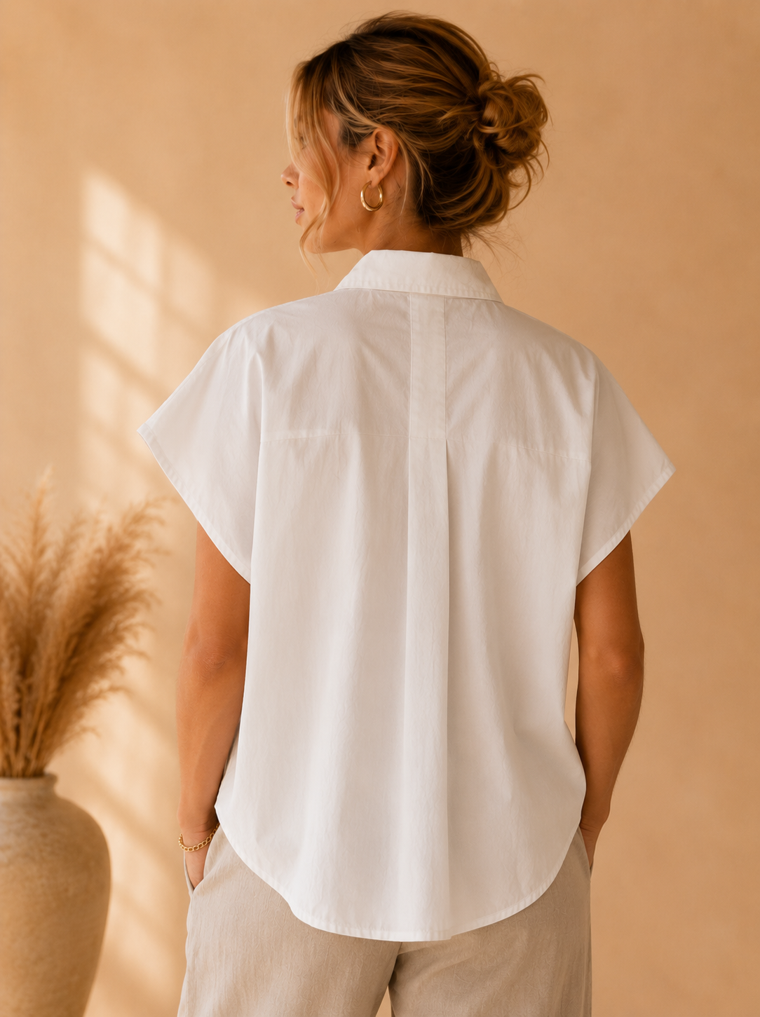 White Lara Button-Up Shirt