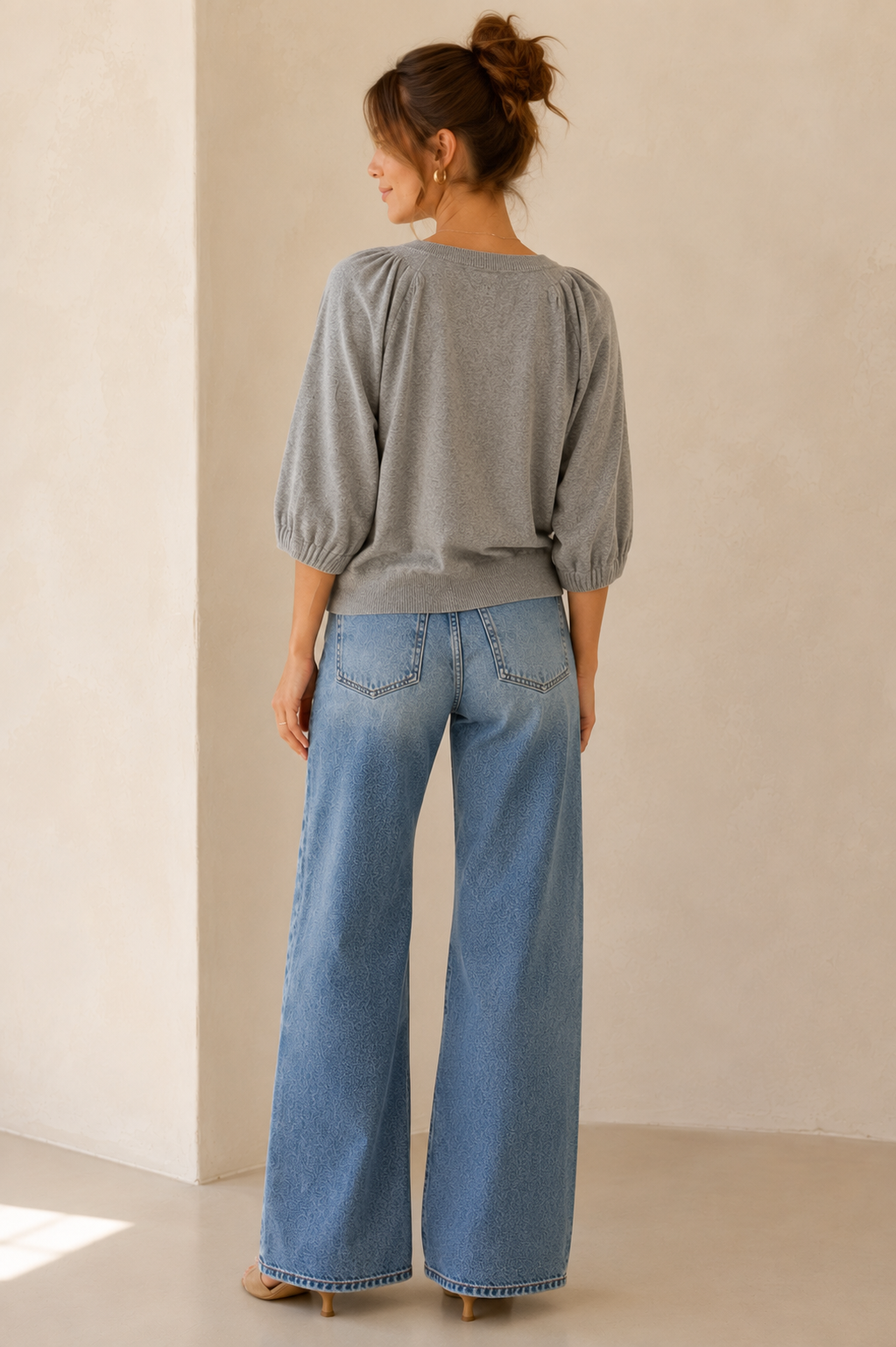 Heather Grey Sofia Ribbed Sweater