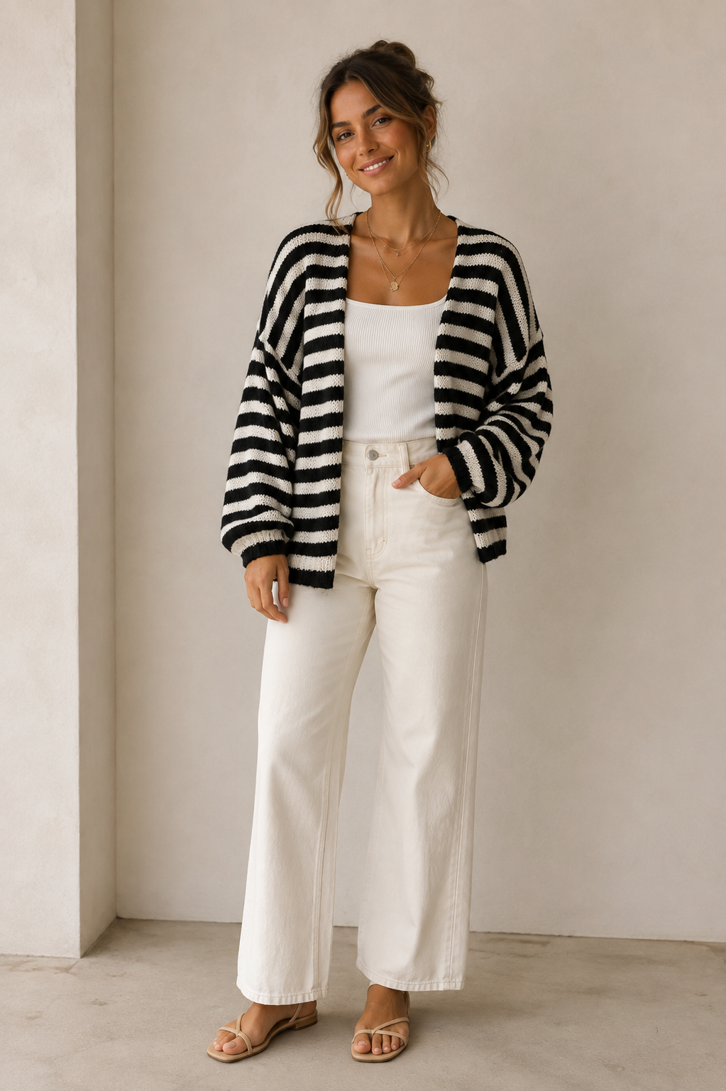 Black &amp; White Aden Sweater