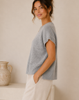 Light Heather Grey Sabrin Sweater Top