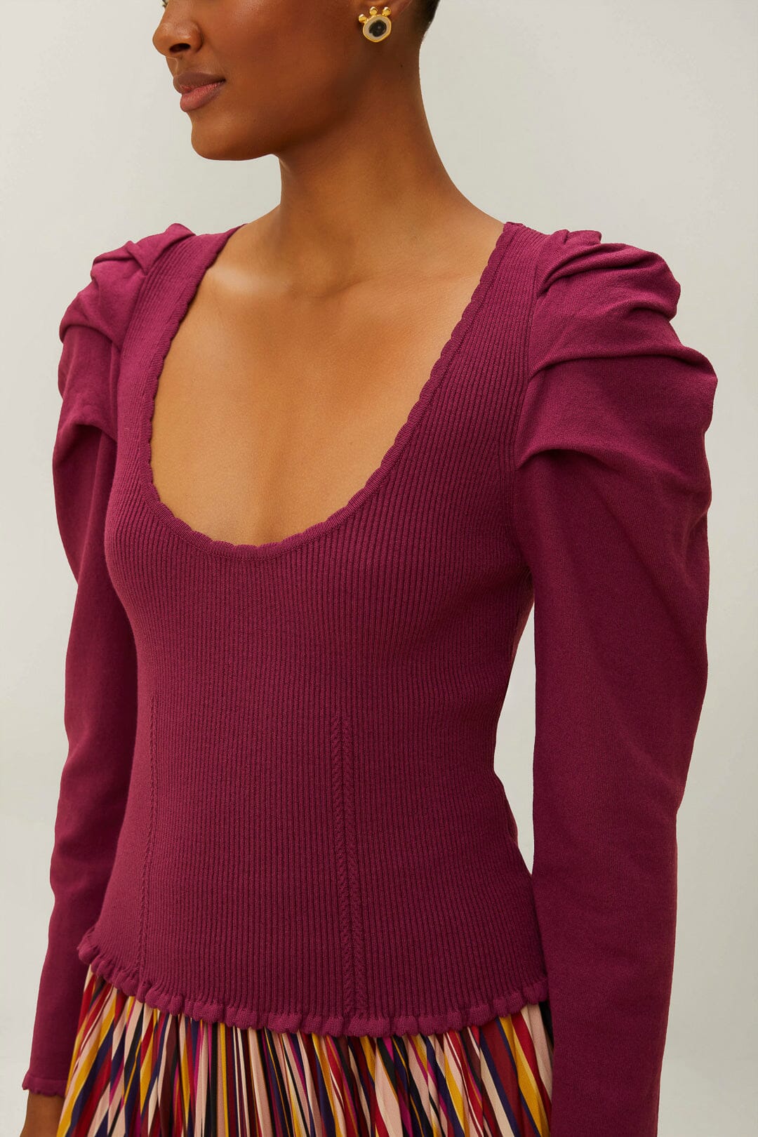 Burgundy Knit Corset