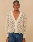 Off-White L0025 Flower Crochet Cardigan
