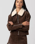 Down to Earth Suede Shearling Jacket