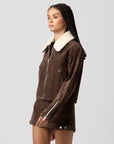 Down to Earth Suede Shearling Jacket