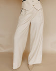 Taupe Contrast Pip Linen Pants