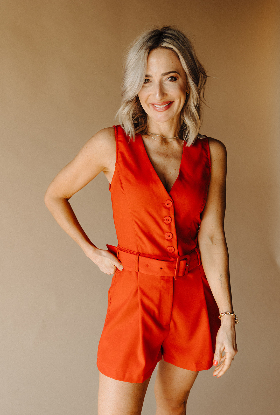 Red Anaela Romper
