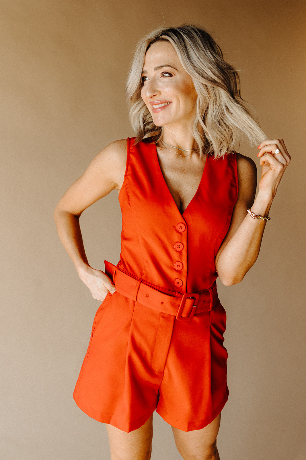 Red Anaela Romper