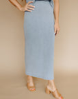 Medium Indigo Gail Jersey Midi  Skirt