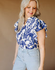 Blue Floral Esme Top