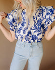 Blue Floral Esme Top