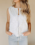 White Beach Queen Top