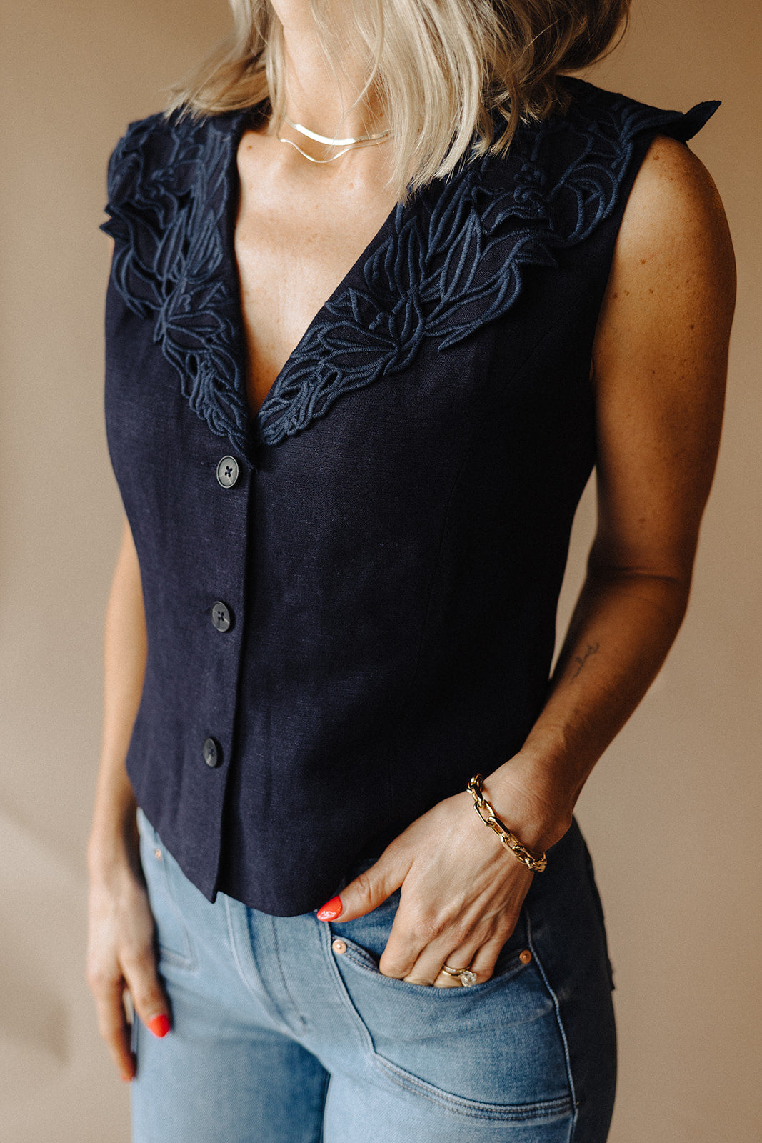 Navy Nicole Vest