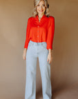 Red Darlene Button Down Shirt