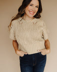 Taupe Cali Crochet Top