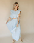 Light Blue Elsie Midi Skirt