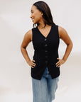 Black Lila Fitted Vest