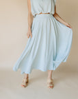 Light Blue Elsie Midi Skirt