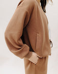 Brown Soft Laya Bomber Jacket