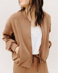 Brown Soft Laya Bomber Jacket
