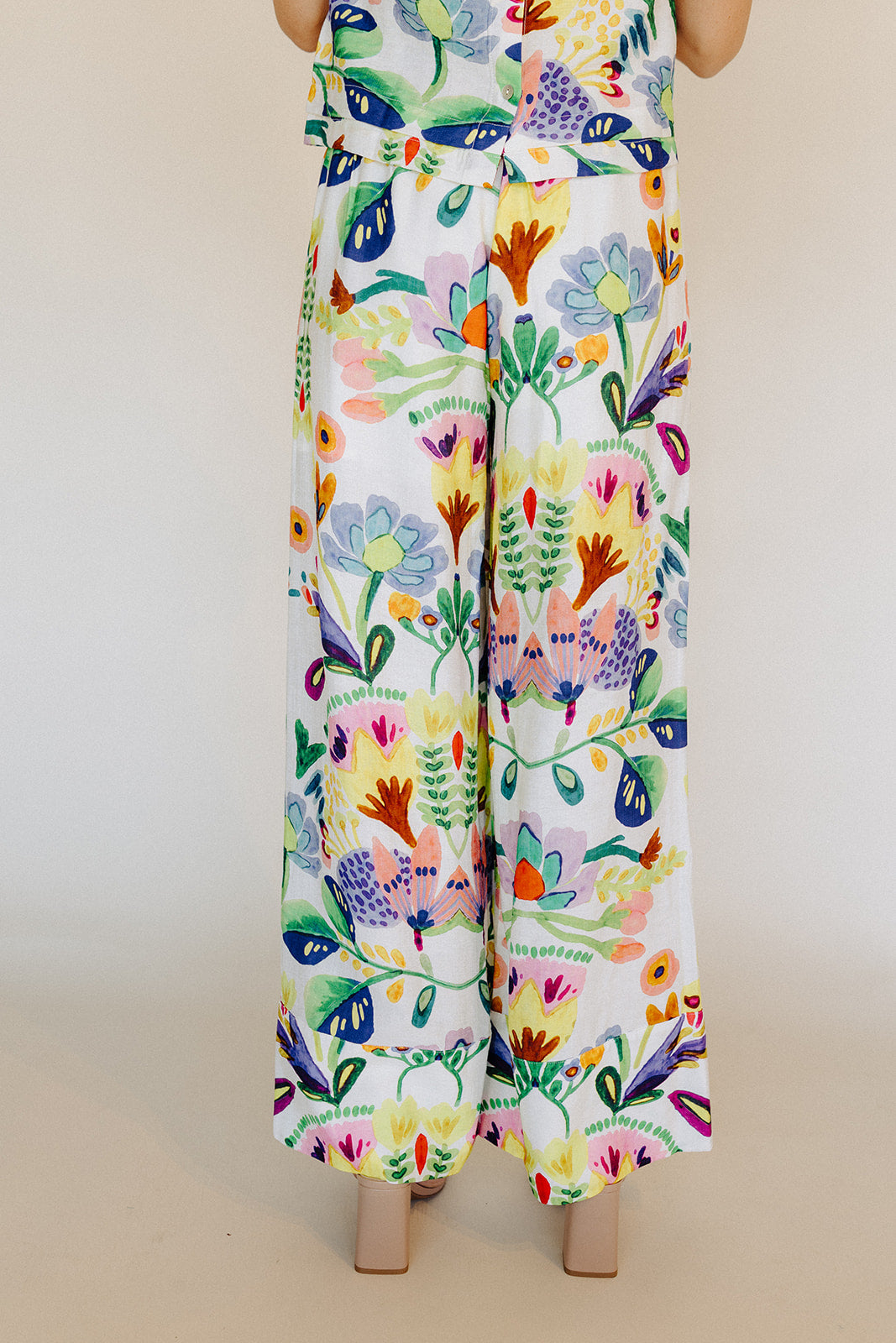 Ivory Floral Veronica Pants
