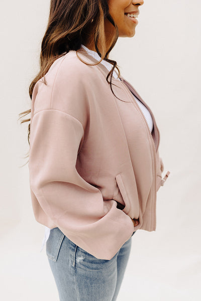 Mauve Soft Laya Bomber Jacket