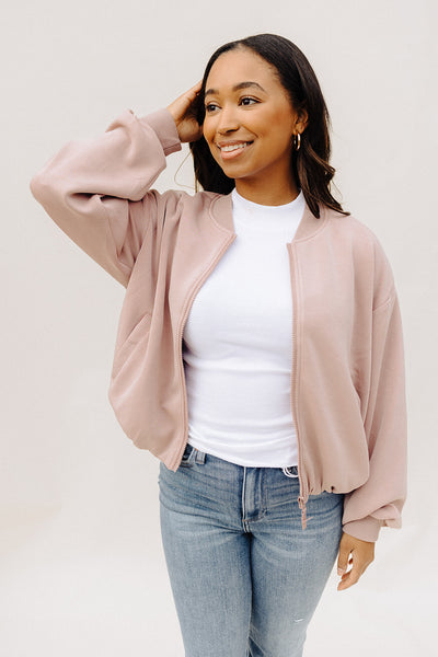 Mauve Soft Laya Bomber Jacket