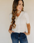 Ivory V Neck Eleanor  Cardigan