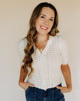 Ivory V Neck Eleanor  Cardigan