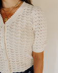 Ivory V Neck Eleanor  Cardigan