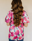 Floral Holly Balloon Sleeve Top